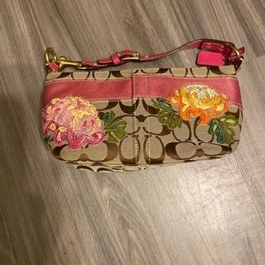 Coach purse with embroidered flowers!